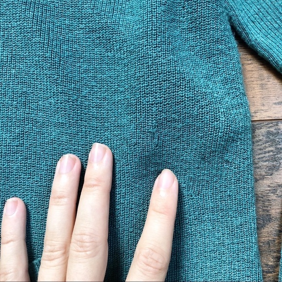 Eileen Fisher • Slouchy Cardigan sweater open teal Tencel silk organic cotton - Picture 8 of 9